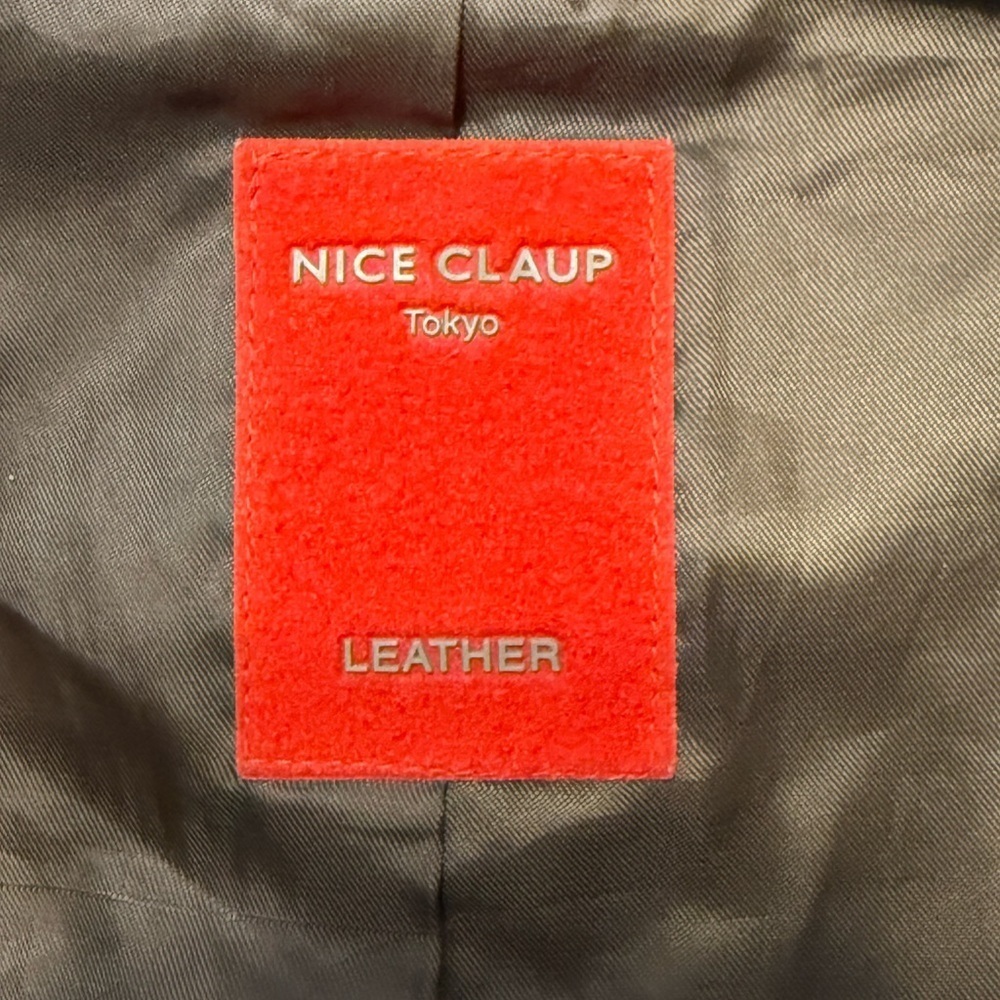 Nice Claup Tokyo Authentic Leather Chocolate Brown Jacket with Red Leather Tag L - Picture 4 of 8